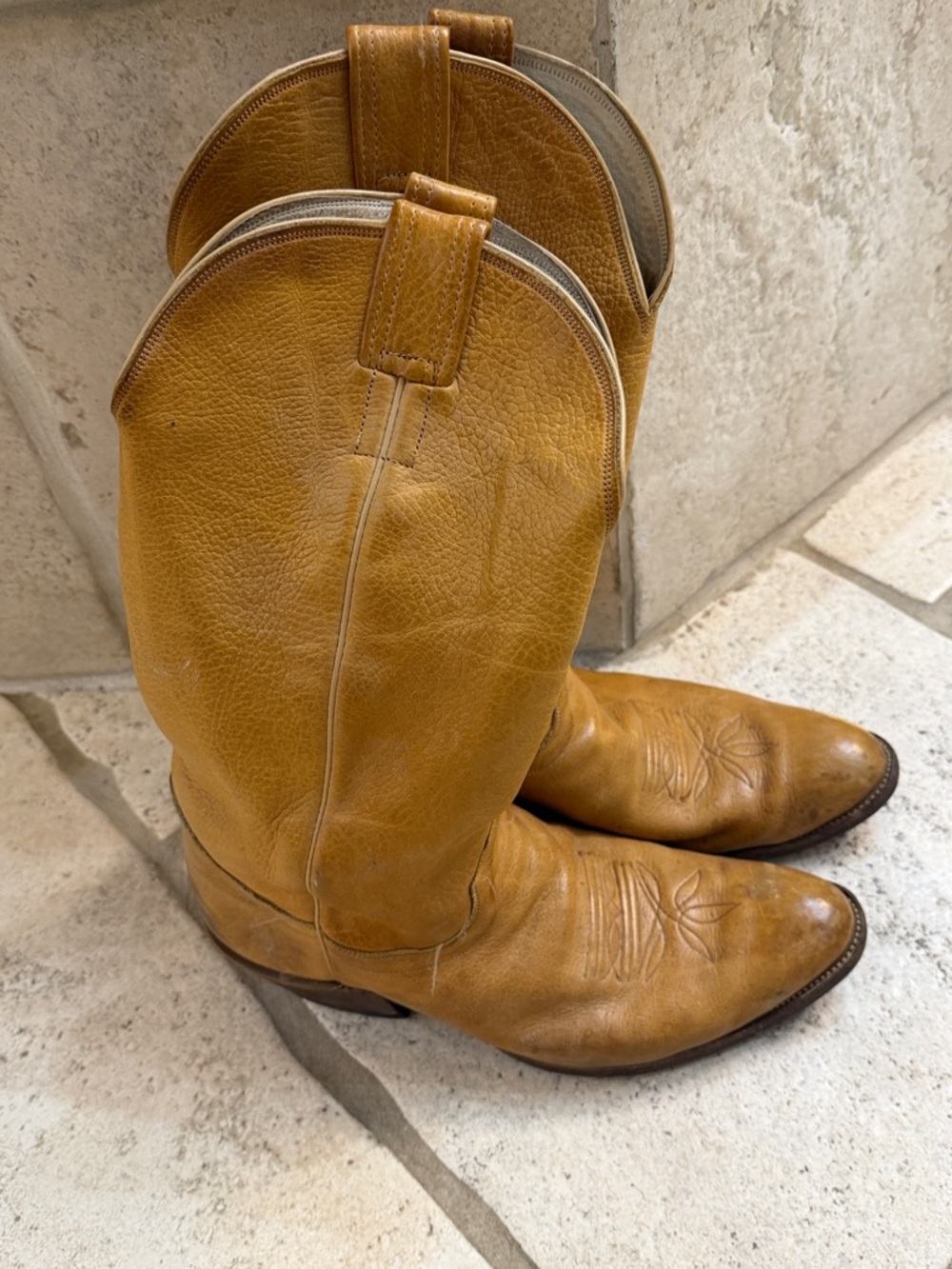 Olathe Boot Co. Tan Leather Western Cowboy Boots size 11 D